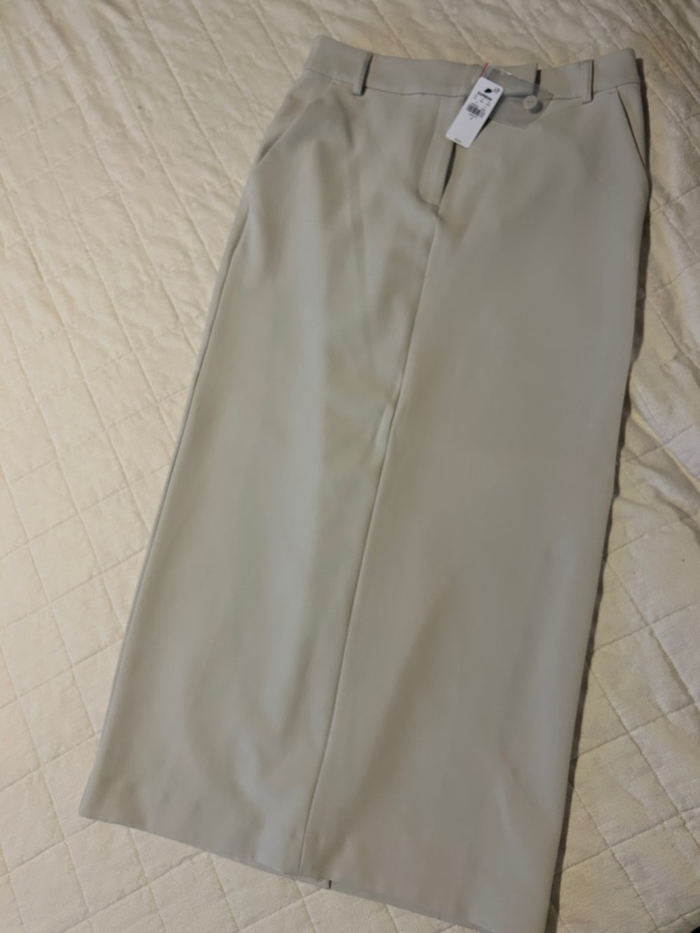 Express Cream High-Rise Midi Pencil Skirt